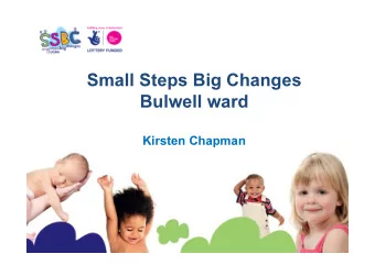 Small Steps Big Changes  Bulwell ward  Kirsten Chapman  What weve promised the Big Lottery