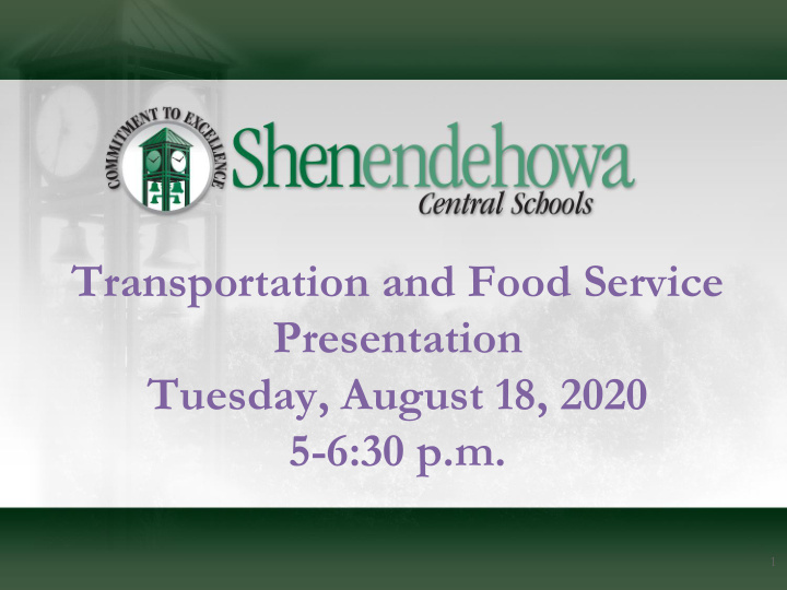transportation and food service presentation tuesday