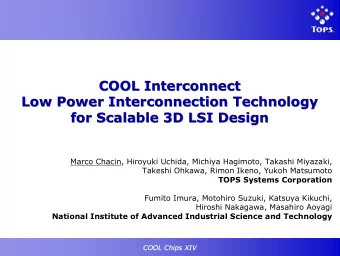 COOL Interconnect  COOL Interconnect  Low Power Interconnection Technology  Low Power