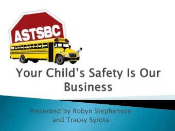 Presented by Robyn Stephenson  and Tracey Syrota  OBJECTIVES  1. Resources available to you  2. NSC