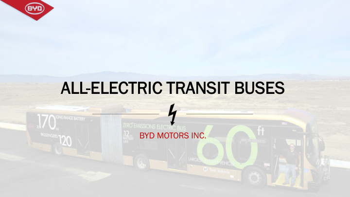 all el electric tran ectric transit sit buses uses