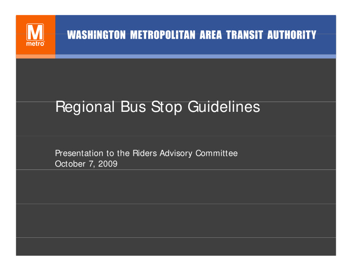 r regional bus stop guidelines i l b st g id li