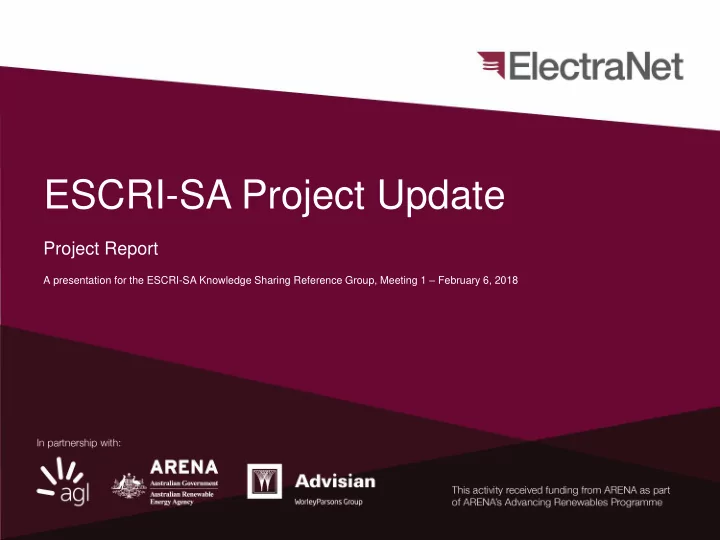 escri sa project update