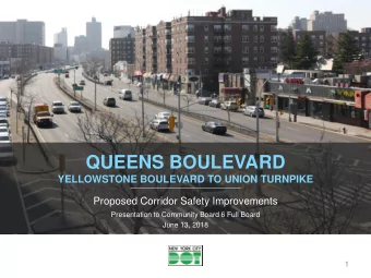 QUEENS BOULEVARD  YELLOWSTONE BOULEVARD TO UNION TURNPIKE  Proposed Corridor Safety Improvements