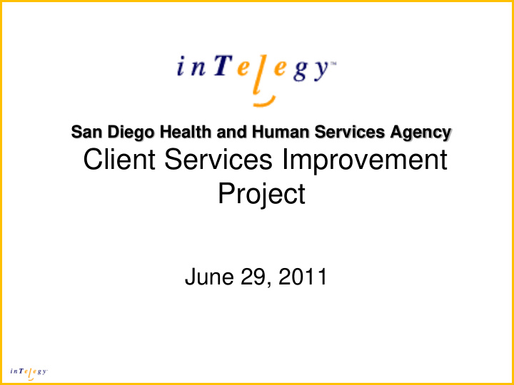 client services improvement project