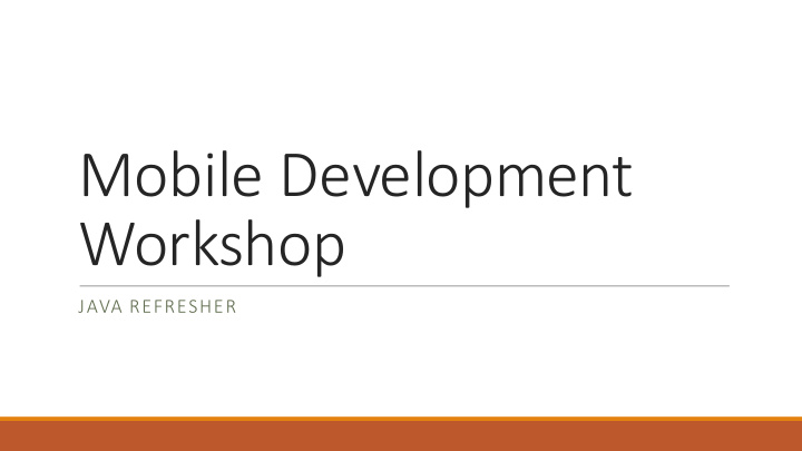mobile development workshop
