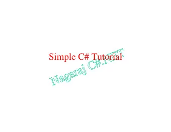 Simple C# Tutorial  C# Tutorial   Introducing the .NET framework   Comparing C# to C++ and
