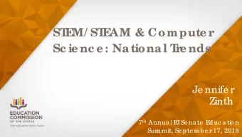 ST  E  M/ ST  E  AM &amp; Compute r  Sc ie nc e : National T  r  e nds  Je nnife r  Zinth 7 th