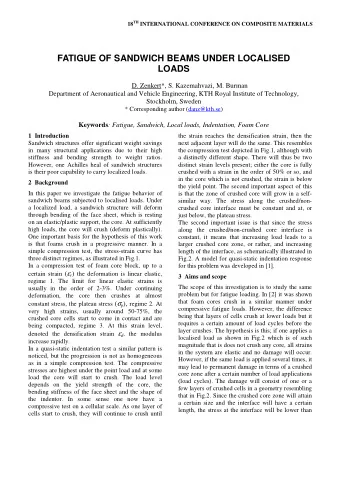 FATIGUE OF SANDWICH BEAMS UNDER LOCALISED  LOADS  D. Zenkert*, S. Kazemahvazi, M. Burman