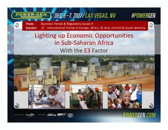 Lighting up Economic Opportunities in Sub  Saharan Africa With the E3 Factor Photo: