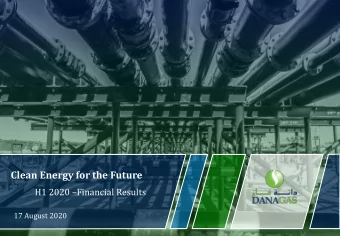 Clean Energy for the Future H1 2020  Financial Results  17 August 2020  Disclaimer This
