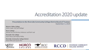 Accreditation 2020 update  Presentation to the Riverside Community College District Board of
