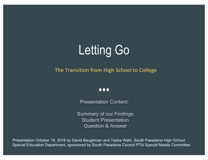 letting go
