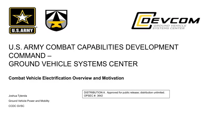 u s army combat capabilities development command ground