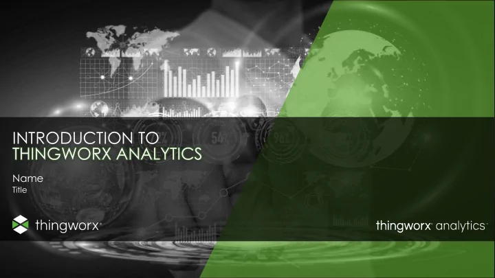 thingworx analytics