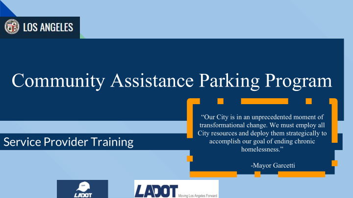community assistance parking program