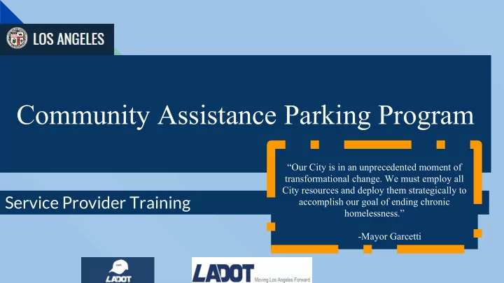 community assistance parking program