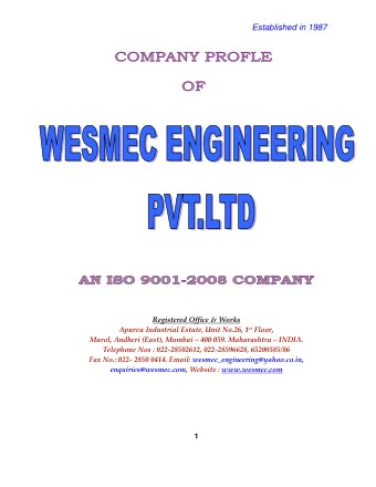 Registered Office &amp; Works Apurva Industrial Estate, Unit No.26, 1 st Floor, Marol, Andheri