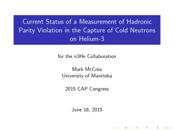 Current Status of a Measurement of Hadronic  Parity Violation in the Capture of Cold Neutrons  on