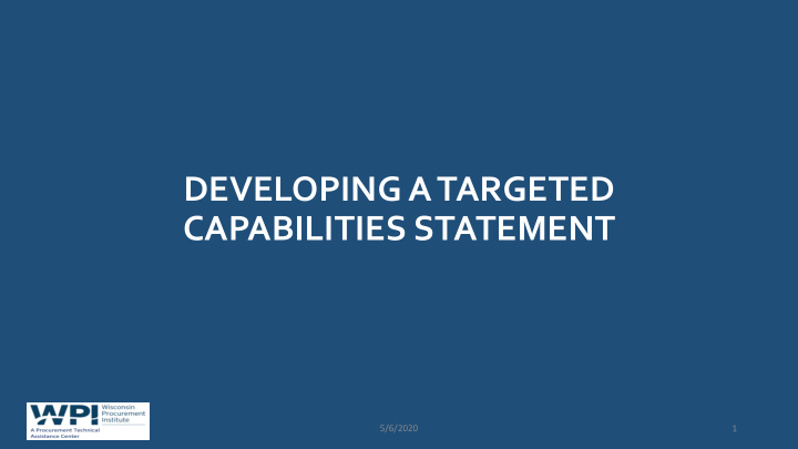 developing a targeted capabilities statement