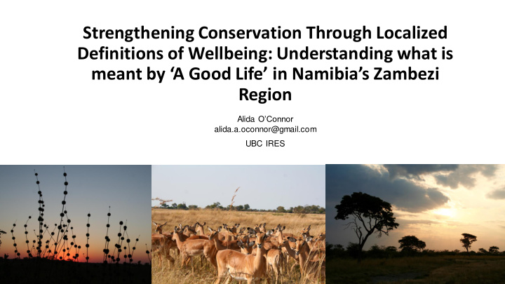 strengthening conservation through localized definitions