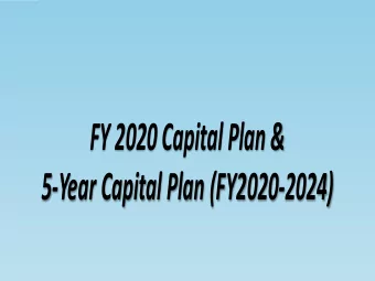 FY 2020 Capital Plan &amp;  5-Year Capital Plan (FY2020-2024)  Capital Fund Program Background