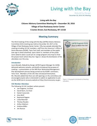 Living with the Bay  Rebuild by Design  December 20, 2016 CAC Meeting  Living with the Bay Citizens