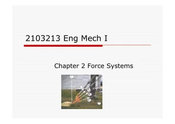 2103213 Eng Mech I  Chapter 2 Force Systems 2.1