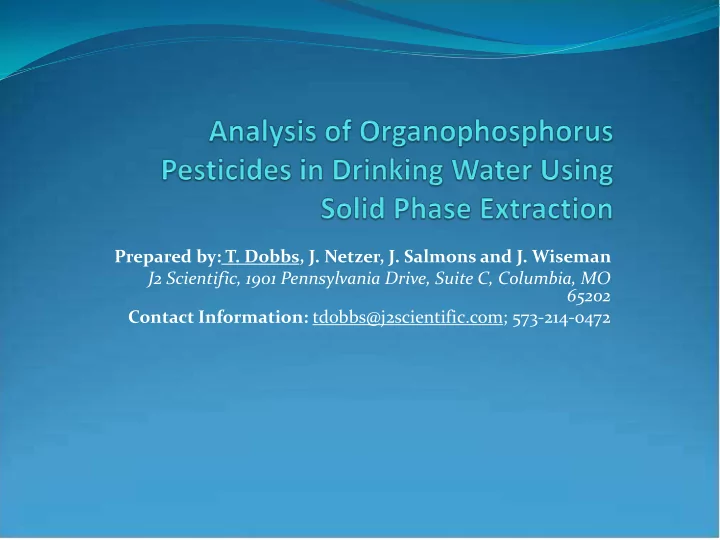 prepared by t dobbs j netzer j salmons and j wiseman j2