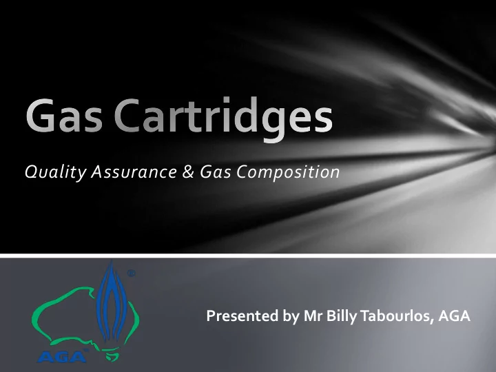 quality assurance gas composition