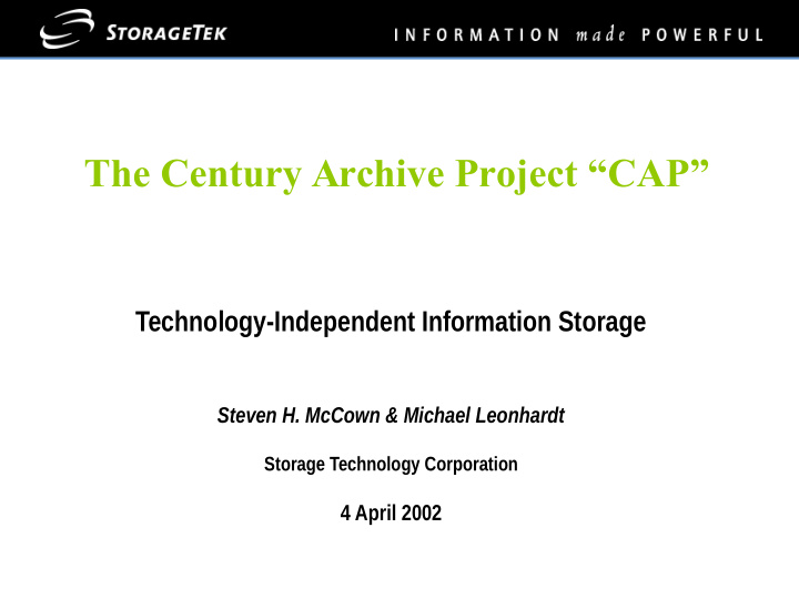 the century archive project cap