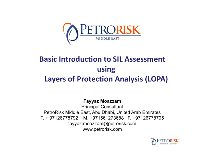 basic introduction to sil assessment using layers of