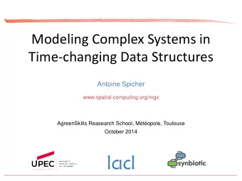 Time-changing Data Structures  Antoine Spicher  www.spatial-computing.org/mgs  AgreenSkills