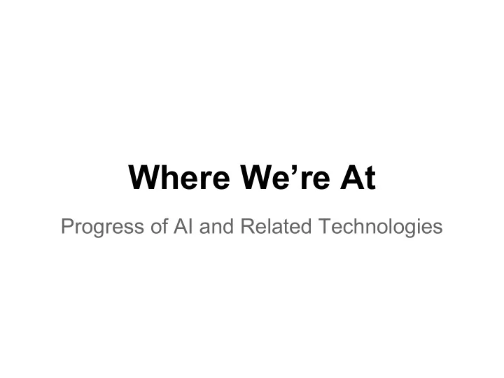 where we re at