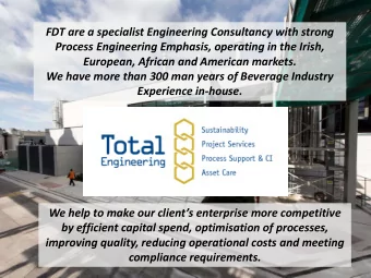 FDT are a specialist Engineering Consultancy with strong  Process Engineering Emphasis, operating