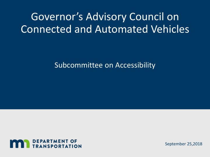 governor s advisory council on connected and automated