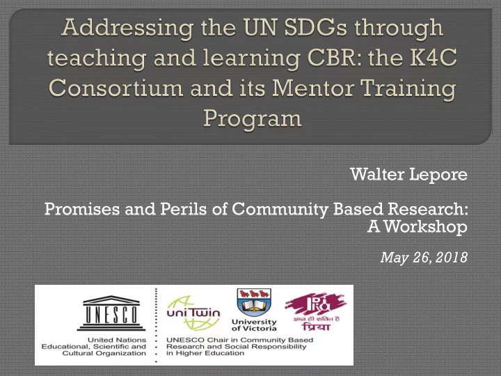 walter lepore promises and perils of community based