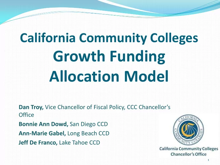 growth funding allocation model