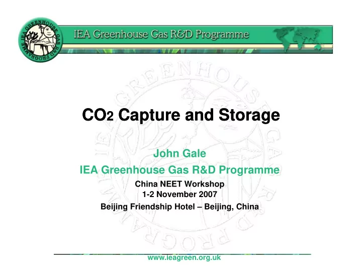co co 2 capture and storage capture and storage p p g g