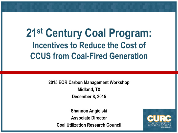 21 st century coal program