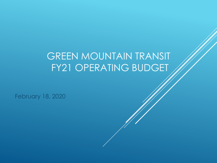 fy21 operating budget