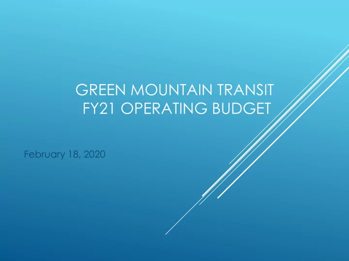 fy21 operating budget
