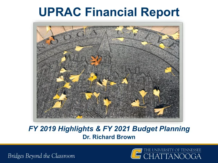 uprac financial report