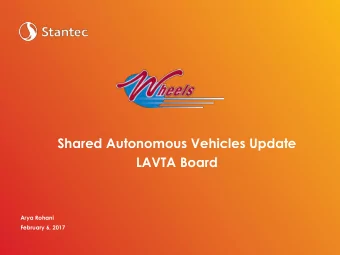 Shared Autonomous Vehicles Update  LAVTA Board  Arya Rohani  February 6, 2017  Optimal Integration