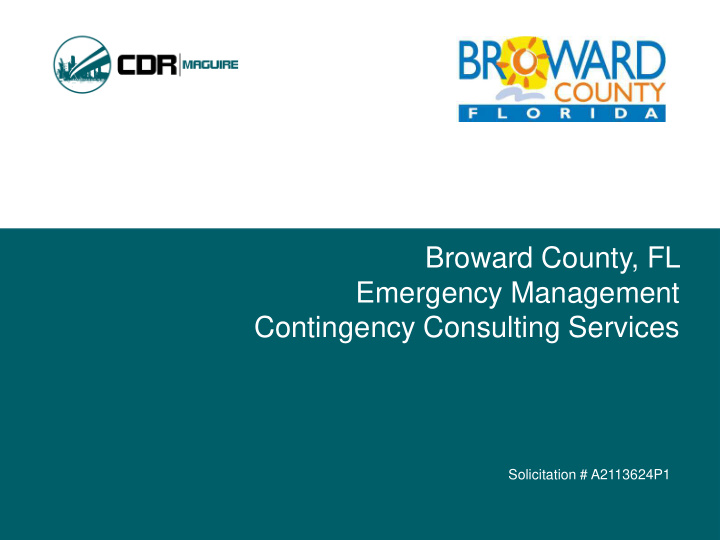 broward county fl emergency management contingency