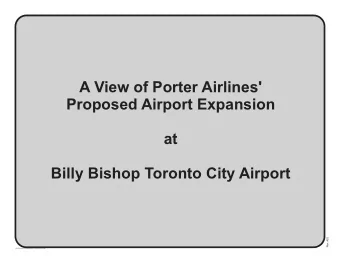 A View of Porter Airlines'  Proposed Airport Expansion  at  Billy Bishop Toronto City Airport  Rev.