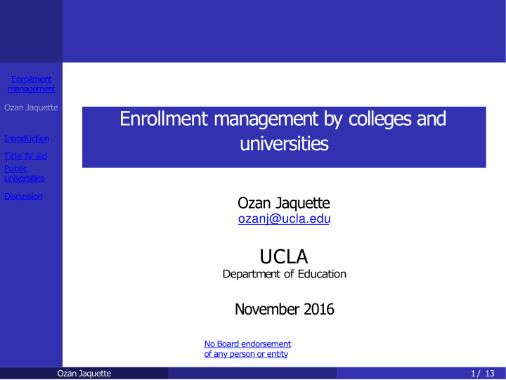 enrollment management by colleges and