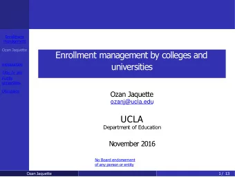 Enrollment management by colleges and  universities  Introduction  Title IV aid  Public