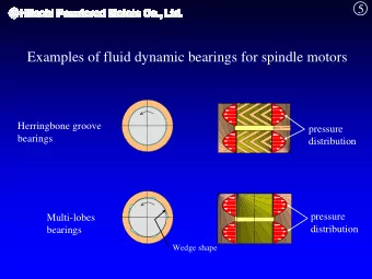 Examples of fluid dynamic bearings for spindle motors  Herringbone groove  pressure  bearings