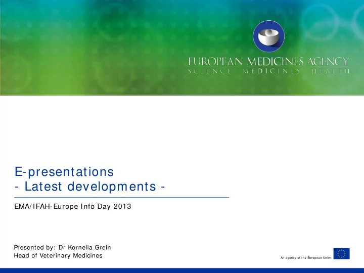 e presentations latest developments